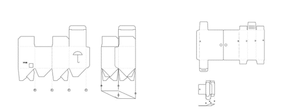 特殊形状の小箱包装 図面